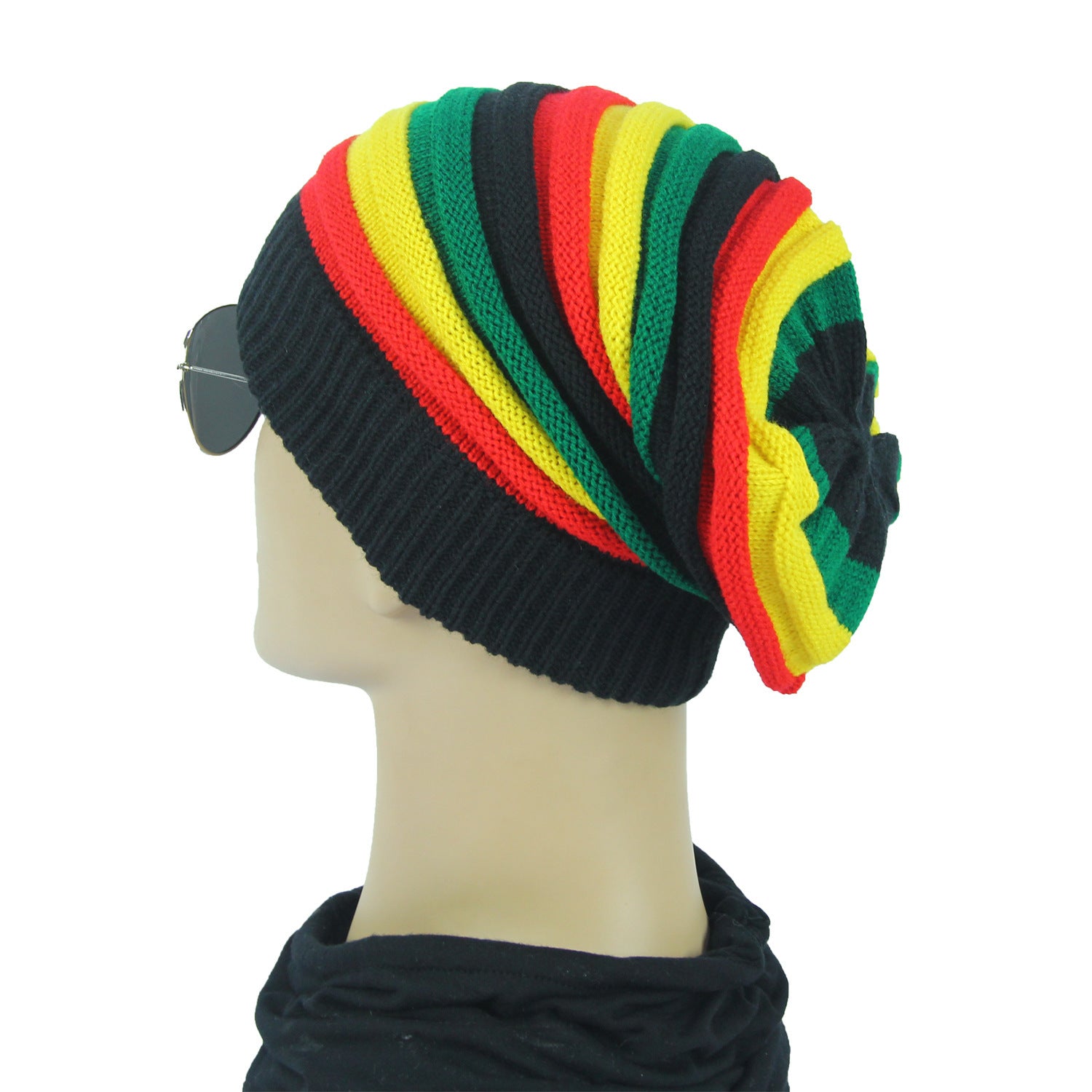 Wholesale Colorful Striped Jamaican Pullover Casual Knitted Beanie